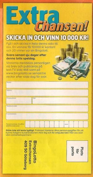 bingolotto extrachansen dragningslista.